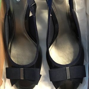 Navy Sling Back
